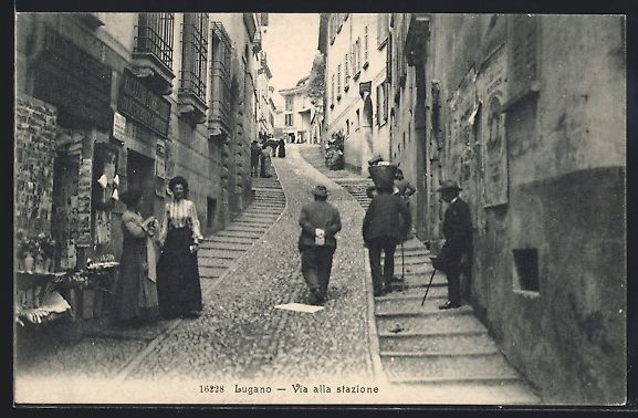 Cartes postales: Lugano, Via Cattedrale mit Geschäften – D'occasion à Berlin par bartko-reher