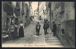 Lugano, Via Cattedrale mit Geschäften