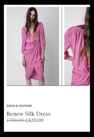 ZADIG & VOLTAIRE Renew Seidenkleid pink Grösse M