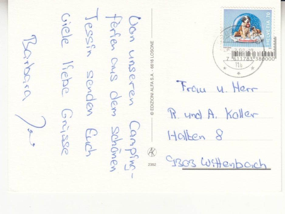 Ansichtskarten: Agno 2002 – Gebraucht aus Bürglen TG von StampGraf 1