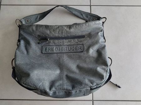 Handtasche Leder FredsBruder blau (ausgebleicht)