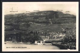 Vevey, Quai de Vevrey et Mont Pelegrin