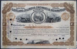 Aktie: Cleveland, Columbus, Cincinnati & Indianapolis R 1886
