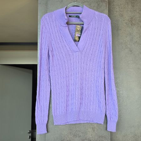 🐸 RALPH LAUREN TROYER PULLOVER MIT KASCHMIR M FLIEDER ZOPF