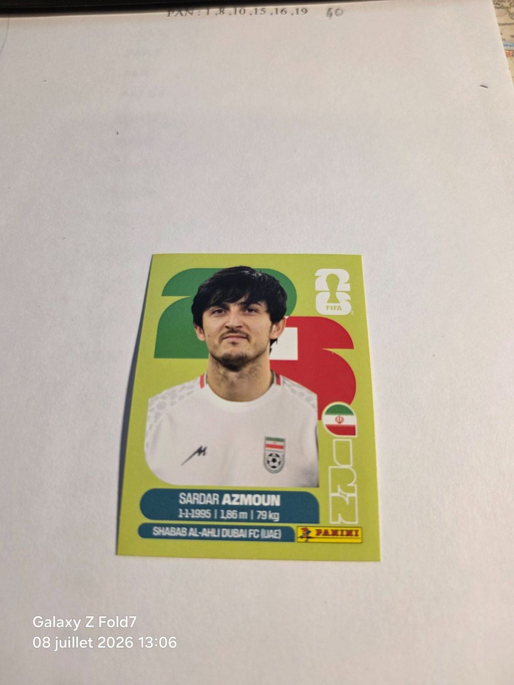 Panini Carte collezionabili: Panini  2026 SARDAR AZMOUN IRN 17 – Nuovo (secondo la descrizione) da Grand-Lancy venduto da Seo67