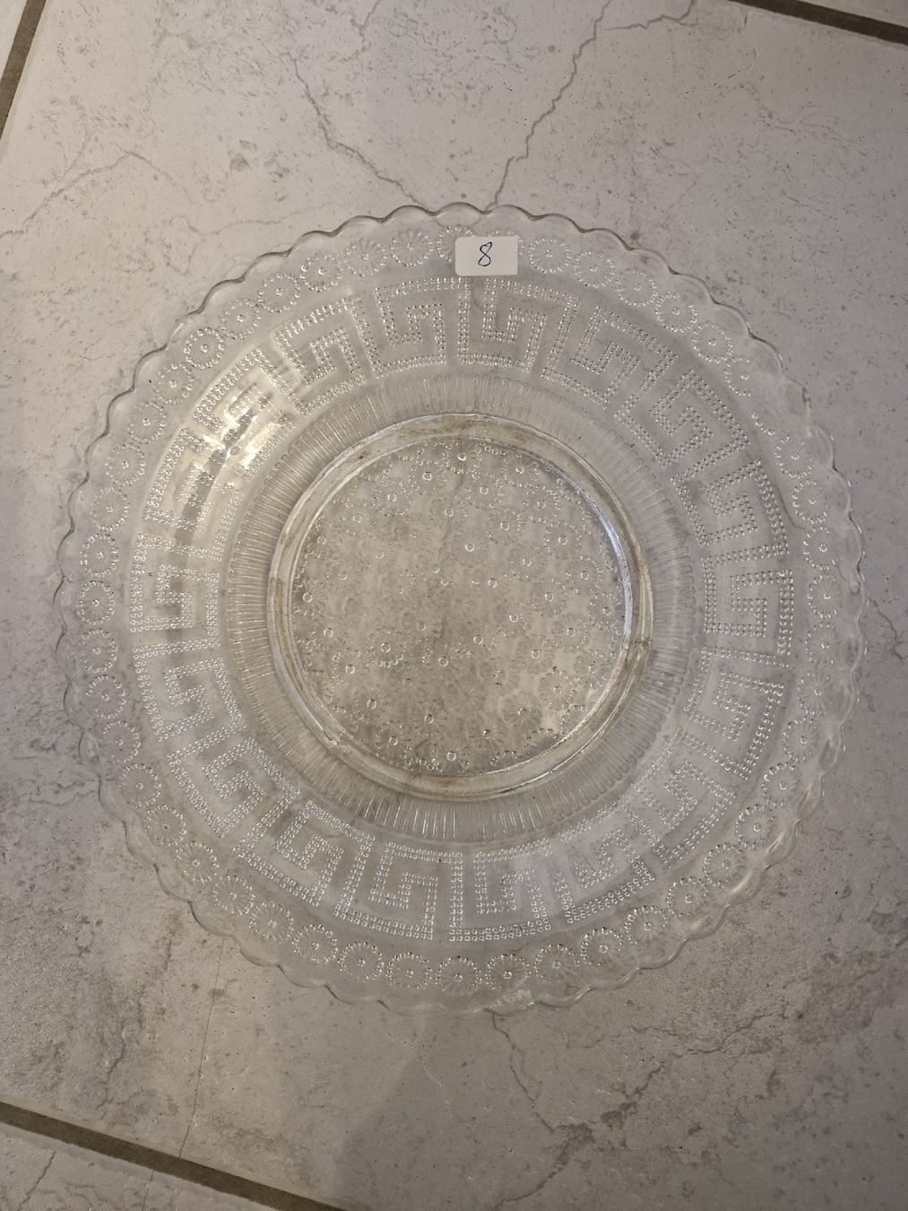 Piatti: Glas Teller mit Muster, Vintage, Durchmesser 26 cm – Usato da Gossau ZH venduto da jak_8pdw
