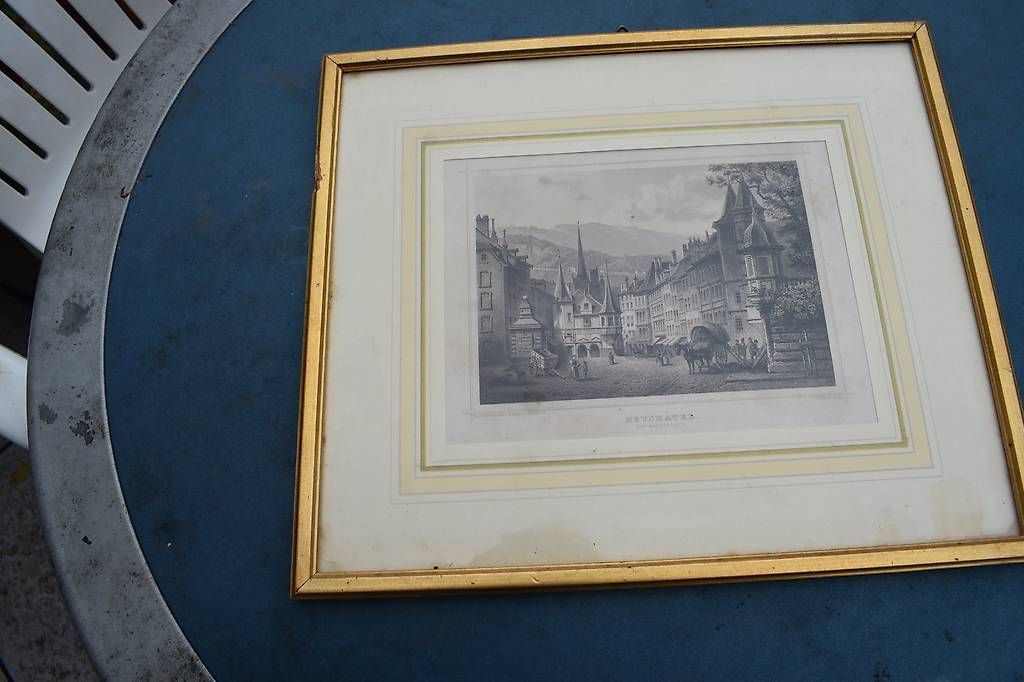 Incisioni: Marktplatz Place du Marché  Neuchâtel – Usato da Brügg BE venduto da Aristotolius 1