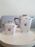30er J."PF France" Art-Deco Porzellan Kaffeekanne/Zuckerdose