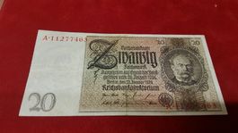 20 Mark Reichsbanknote, Berlin 1929 Top Zustand, Selten!