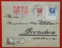 Liechtenstein 1926 - R-Brief 90Rp. Frankatur