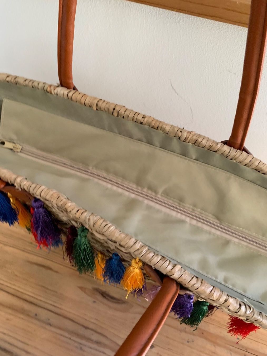Borse da donna: Strandtasche/Einkaufstasche Bast Quasten bunte Fransen – Nuovo (secondo la descrizione) da Meiringen venduto da luanik 4