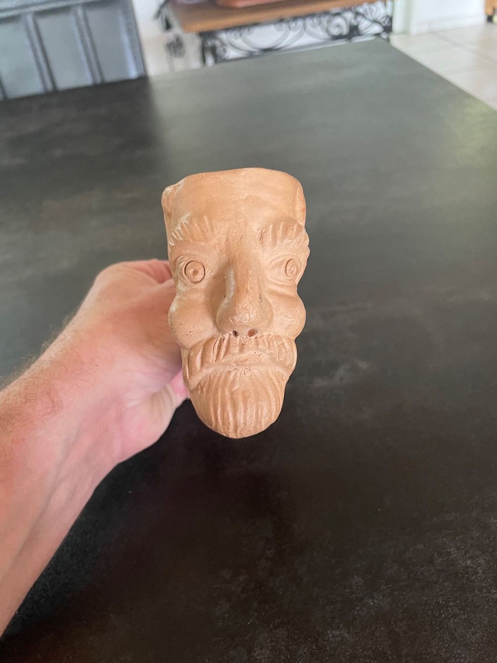 Pipe & Accessori: Ancienne Pipe Visage Sculpté bois et Terre Cuite – Usato da Vallamand venduto da Bricbracbroc82 4