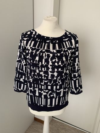 Betty Barclay Shirt, Gr. M dunkelblau -weiss Muster