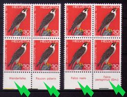 1971_J238_Pro Juventute Vögel_WANDERFALKE_2 Vb MIT 4 TABS!**