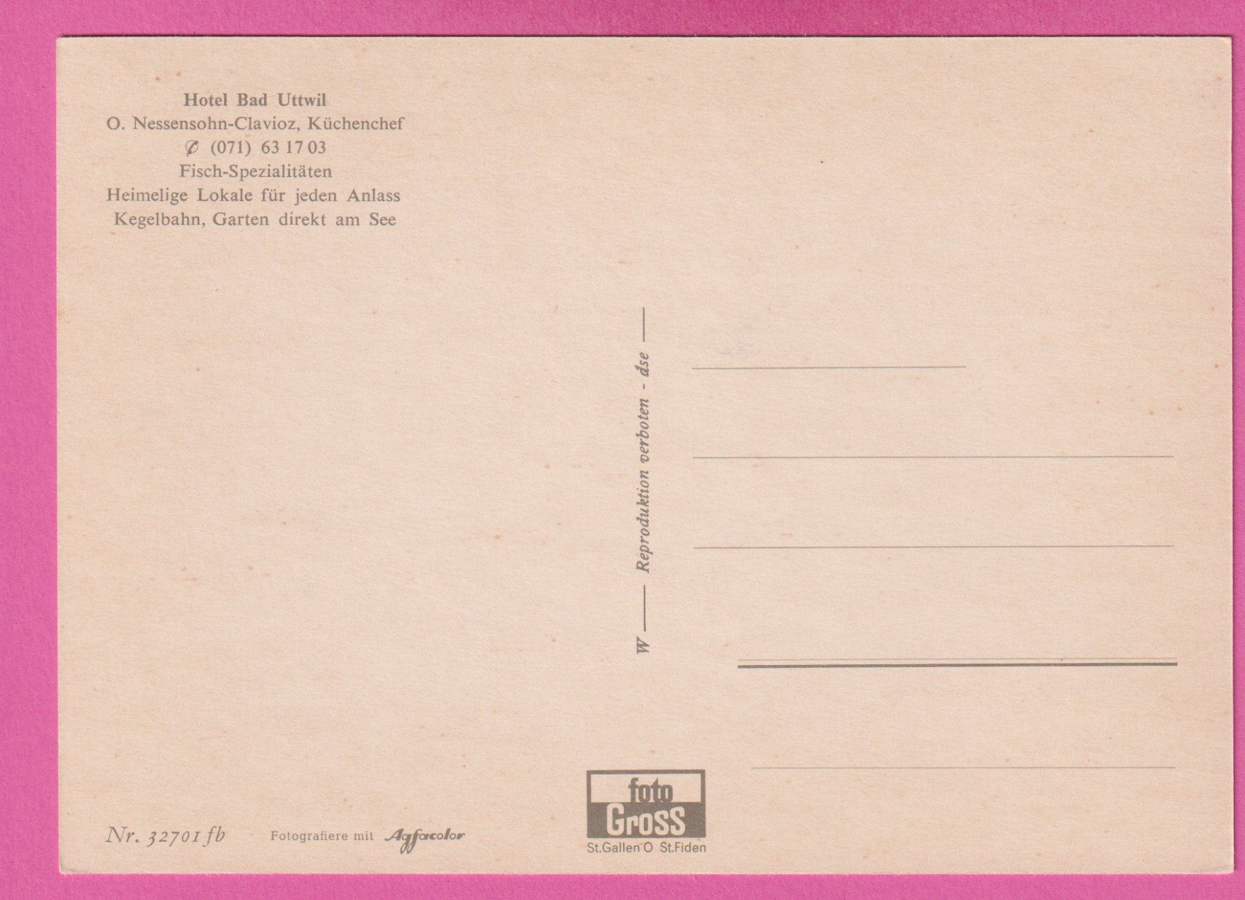 Cartoline postali: Uttwil Hotel Bad 3-Bild Karte – Usato da Einsiedeln venduto da dillie 1