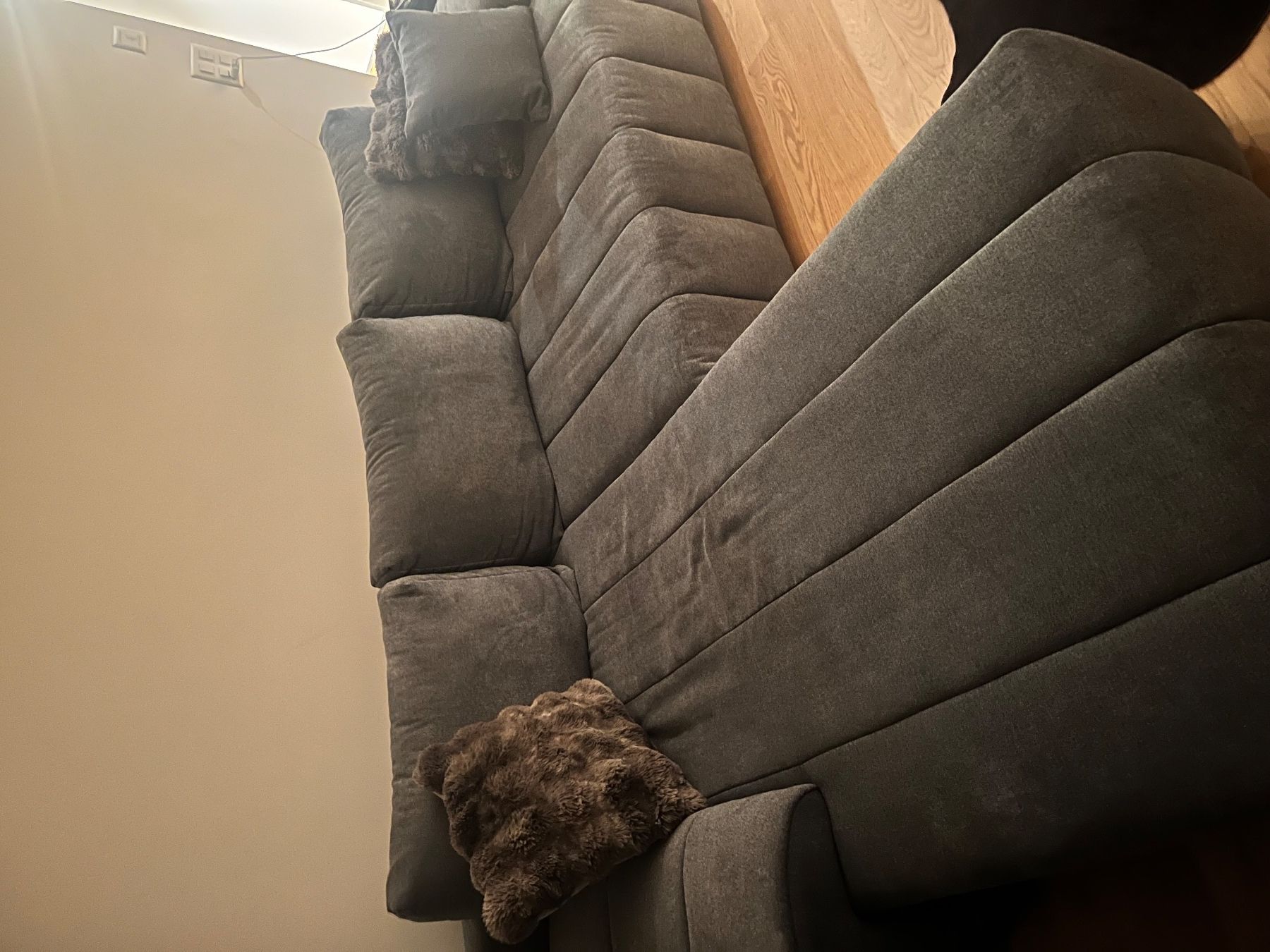 Divani: ECKSOFA Flachgewebe Dunkelgrau – Nuovo (secondo la descrizione) da Zürich venduto da motionsell 7
