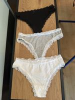 3x Damenslips in Weiss, Grau, Schwarz Gr. M Sommer (54)