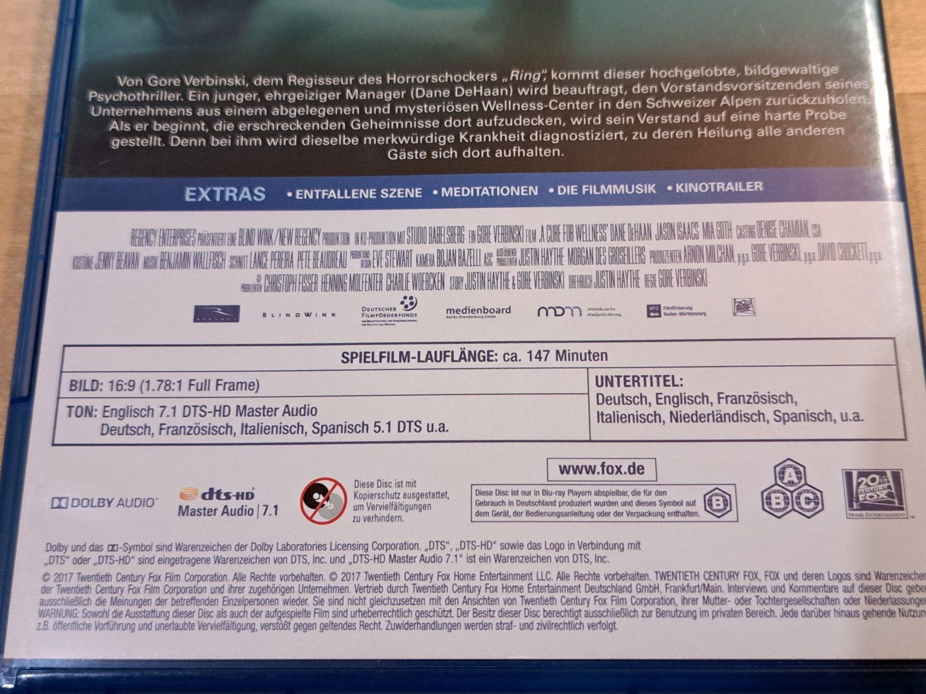 Tutti i DVDs: Blu-ray A Cure for Wellness von Gore Verbinski – Nuovo (secondo la descrizione) da Unterseen venduto da Kanica 3