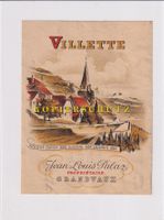 Etikette für Wein - Villette 1965 (gelocht) /bd