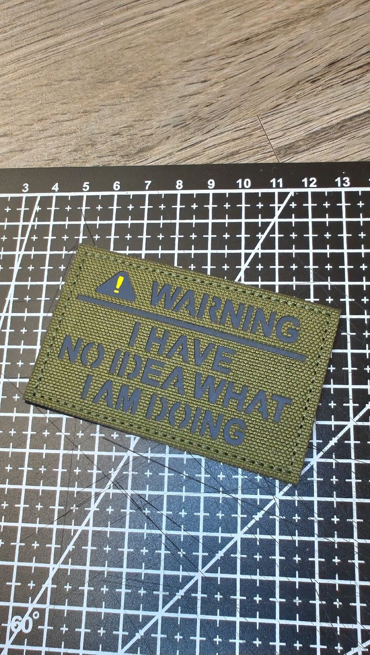 Placchette & Badge: Patch Badge Warning I have no idea 50x80mm Oliv – Nuovo (secondo la descrizione) da Effretikon venduto da easyjones 4