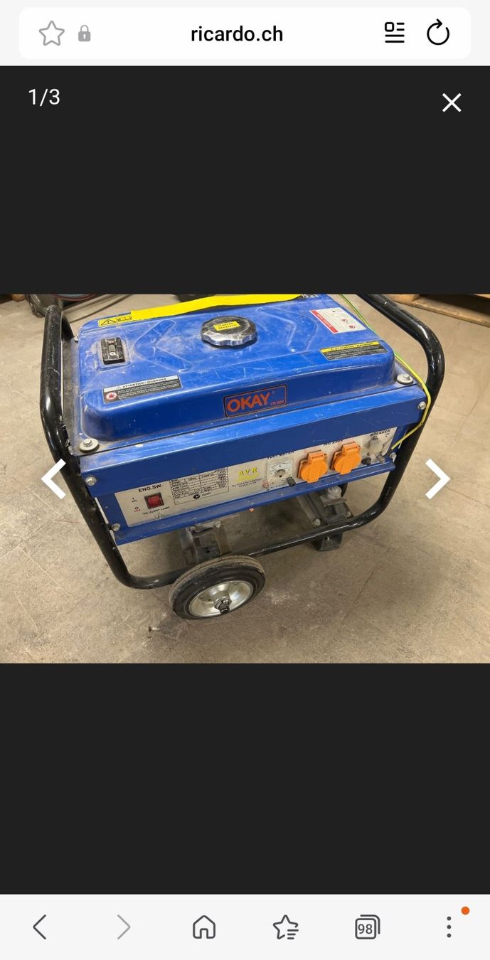 Générateurs de courant: Stromgenerator OKAY 4.5KW gebraucht – D'occasion à Pratteln par ale_6nw5