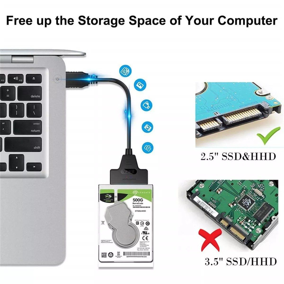 Unità & Adattatore: USB 3.0 zu SATA Adapter Kabel 2,5" Festplatte PC Laptop – Nuovo (secondo la descrizione) da Kirchdorf AG venduto da Apost008 6