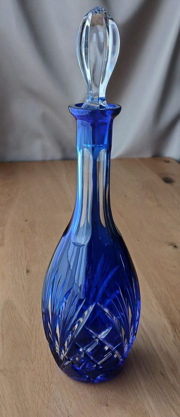 Lambert Caraffe: Val Saint Lambert Edle blaue Kristallkaraffe mit Stopfen,Top – Usato da Frasnacht venduto da ale_g288 3