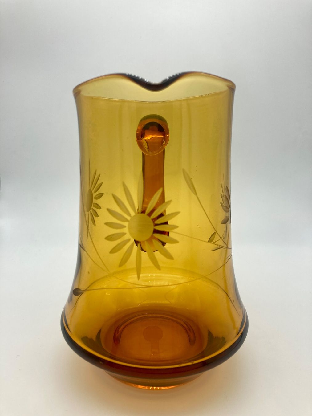 Karaffen: Vintage bernsteinfarbenes Glas Krug – Gebraucht aus Wädenswil von krisztiname 1