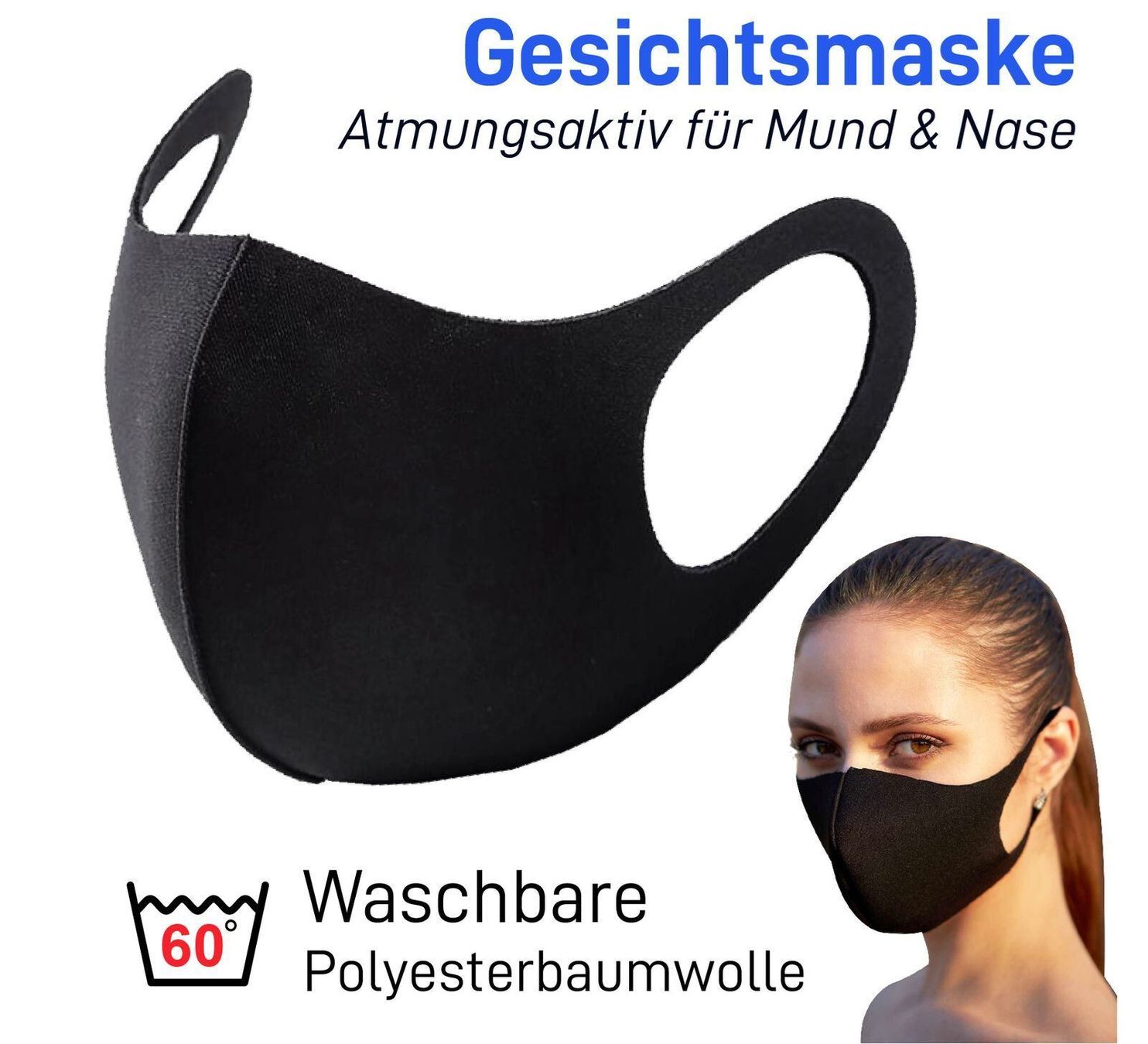 Gesichts- und Gehörschutz: 3er Set  GESICHTSMASKE waschbar  Aktion – Neu und originalverpackt aus St. Gallen von schnaeppchen-preise
