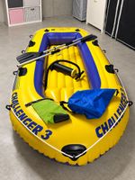 Intex Schlauchboot Challenger 3 Set gelb gebrauchter Zustand