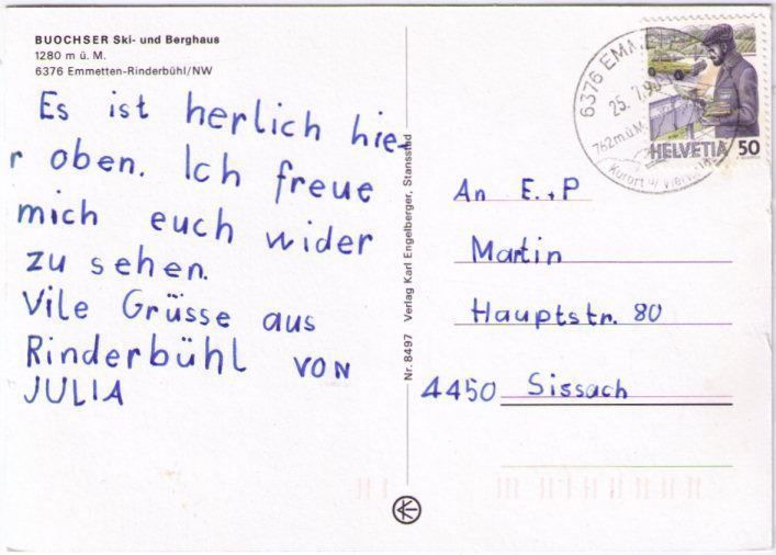 Cartoline postali: Emmetten-Rinderbühl - 4 Bild AK – Usato da Binningen venduto da Mountainrider 1
