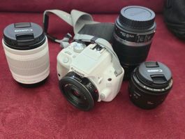 Canon EOS 100D Komplettset mit 4 Objektiven – sehr gepflegt