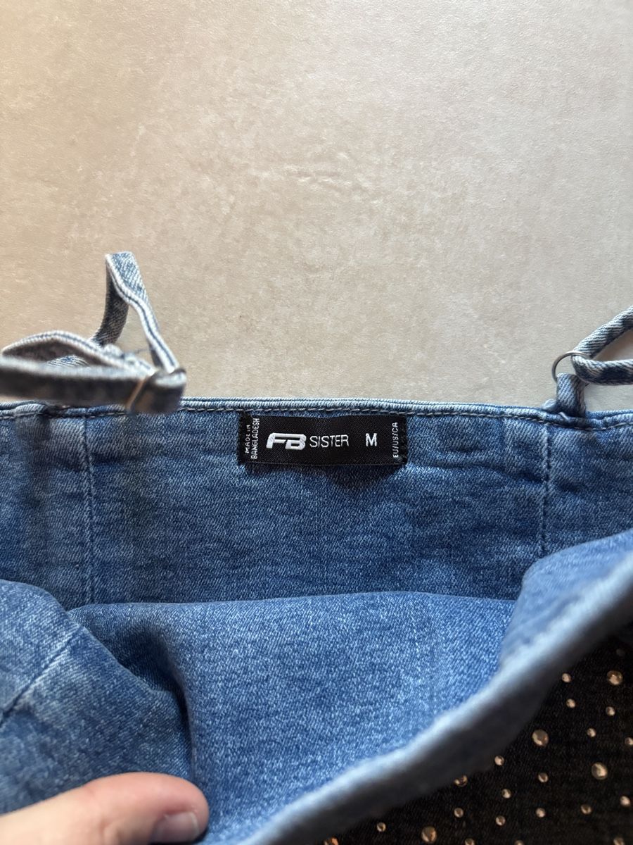 Top: Jeans Crop Top mit Glitzer – Nuovo (secondo la descrizione) da Aarwangen venduto da emelie.1101 2