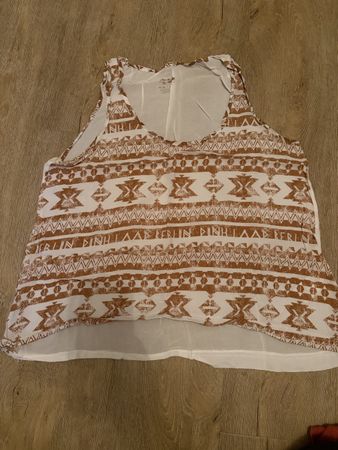 Damen Tanktop Pink Loop braun weiss Muster Grösse XL