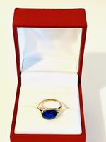 10K Yellow Gold Synthetic Sapphire Ladies Ring