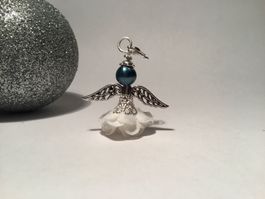 Engel Kleiner Anhänger silber/weiss