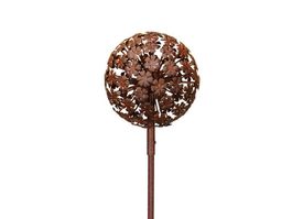 Blütenkugel am Stab Rostoptik 100cm