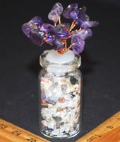 Deko - Heilstein E-739 – Amethyst Baum in Flasche – 6x2cm