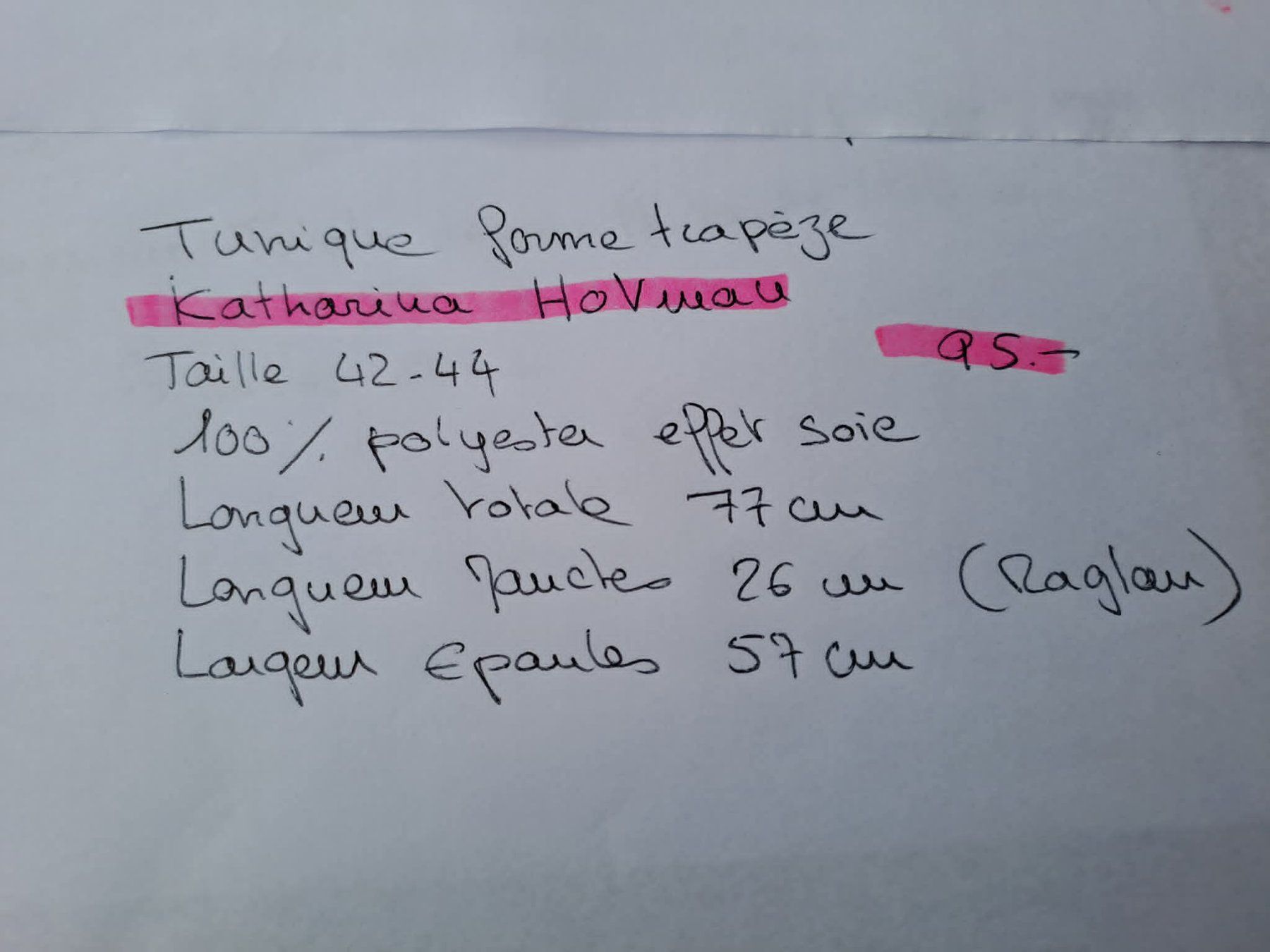 Tuniche: Tunique Katharina Hovman – Usato da La Chaux-de-Fonds venduto da Emmaus2300CDF 7