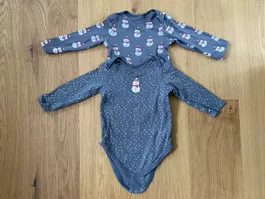 2er Set Body Schneemänner Gr 86