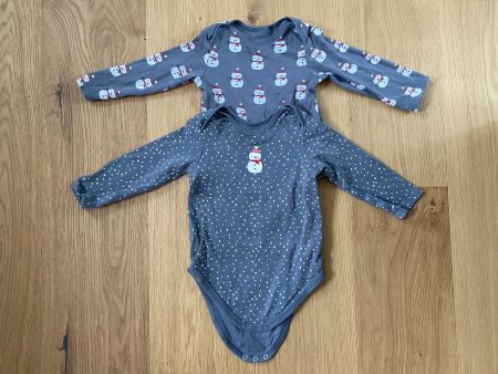 2er Set Body Schneemänner Gr 86