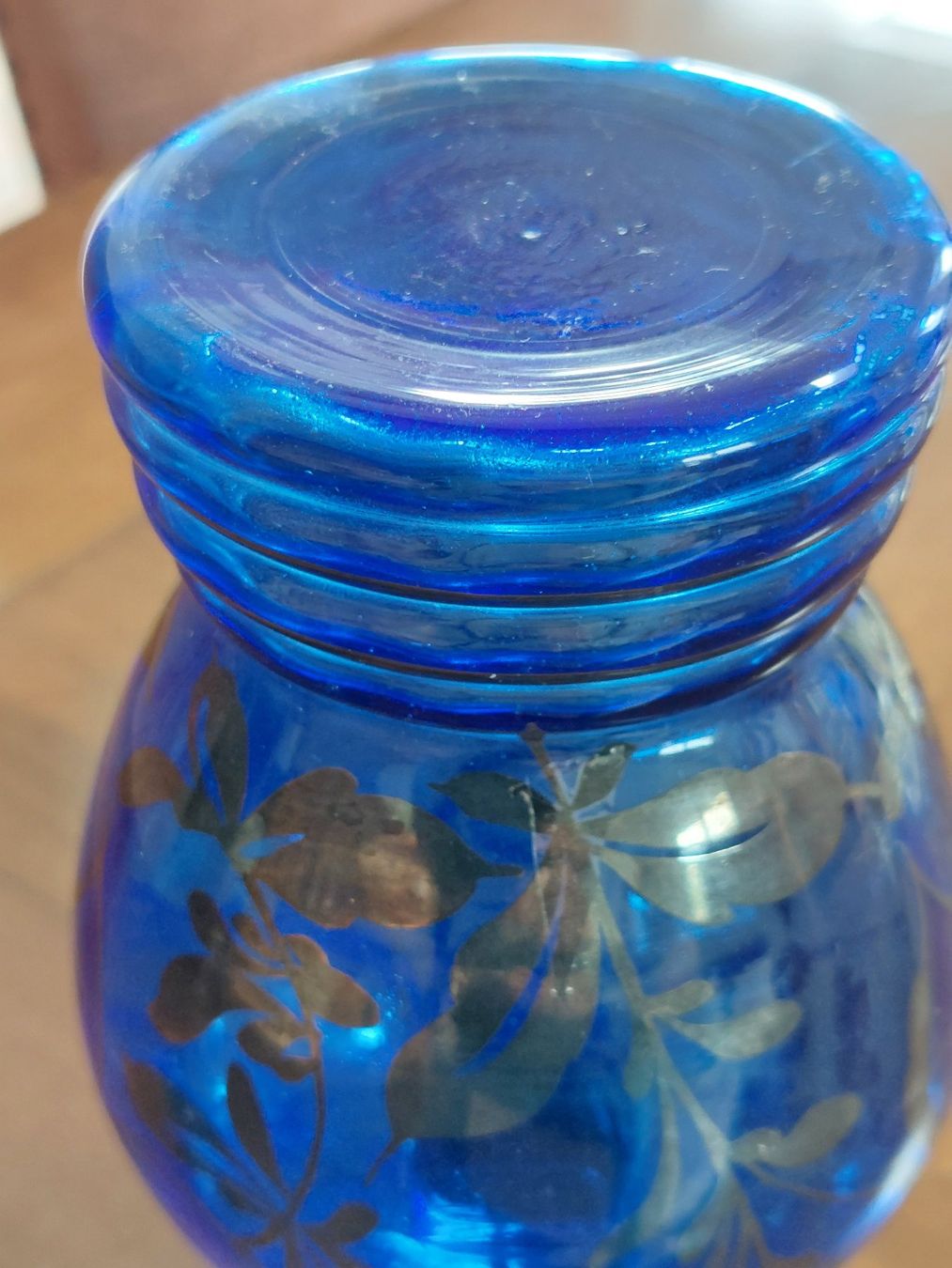 Caraffe: Antike Glas Likör Karaffe mit Silberauflage – Usato da Hergiswil NW venduto da maiette-23.N 7
