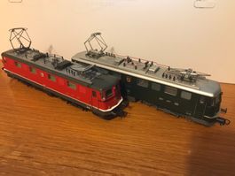 2x Roco SBB Lokomotive Ae 6/6 rot und grün