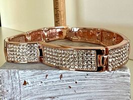 Roségold Armband funkelnde Kristalle Glitzer Edel Cocktail