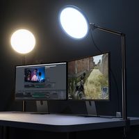 Ringlicht 360 drehbar Schreibtischlampe Homeoffice 3 dimmbar