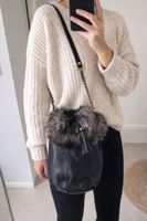 Sac à main en cuir & fourrure