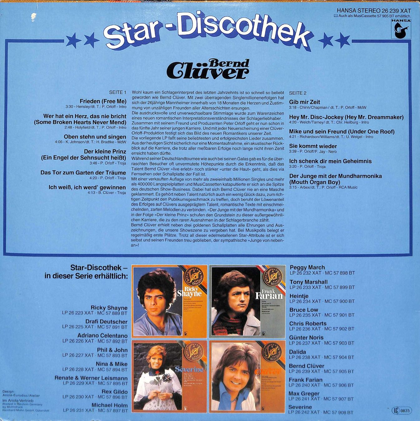 Schallplatten: LP: Bernd Clüver - Star Discothek – Gebraucht aus Trimmis von Dres2 1