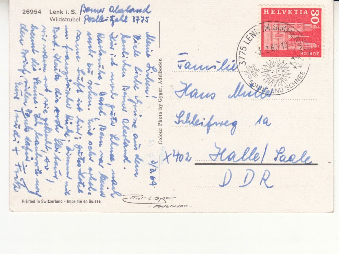 Cartoline postali: Lenk 1962 – Usato da Bürglen TG venduto da StampGraf 1
