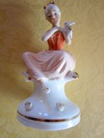 Porzellan Ballerina mit Hase der Marke Capodimonte