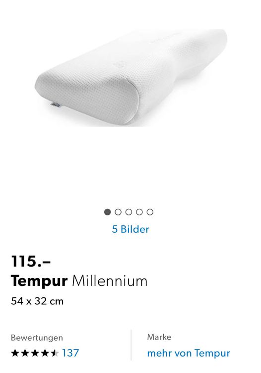 Tempur Millennium Pillow Kaufen auf Ricardo